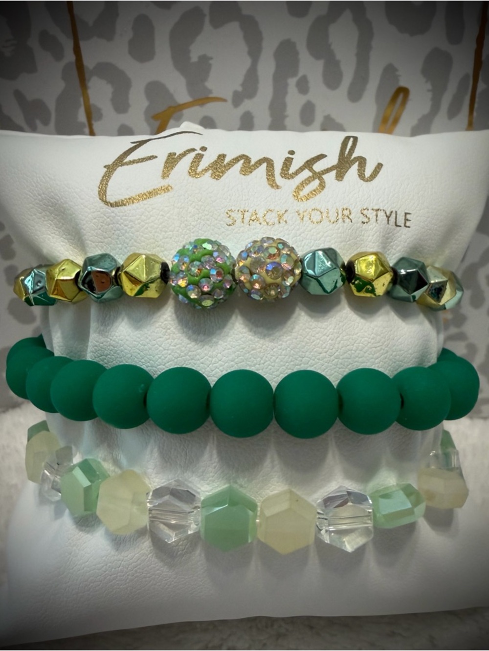 New ERIMISH Bracelets - 3 Pc - Green - Custom Regular, Kids or Extended Size